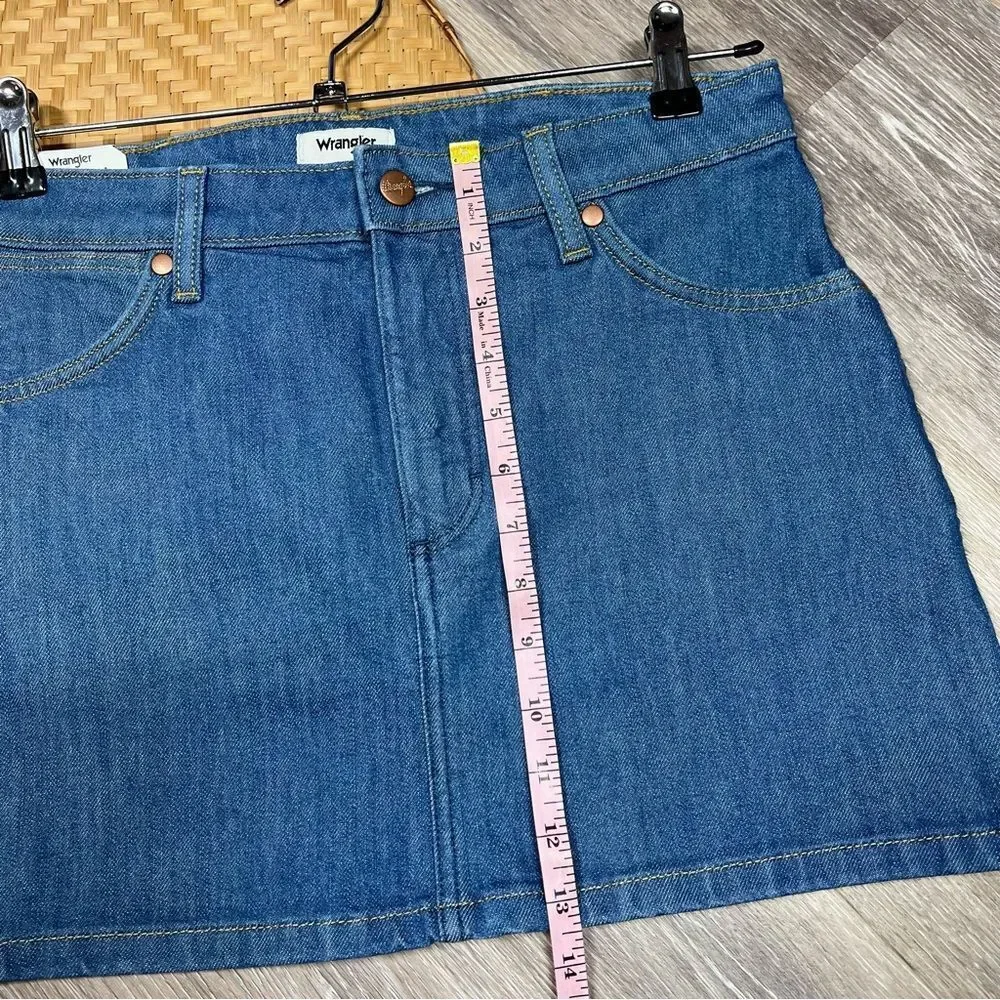 NEW wrangler original mini skirt‎ denim women’s size S - Picture 3 of 7